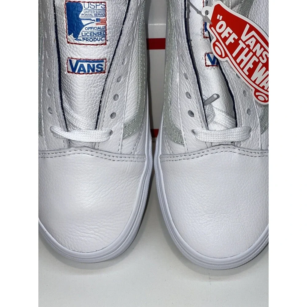 Vans Sneakers Old Skool USPS Denim White Leather Women's Size 5 New‎